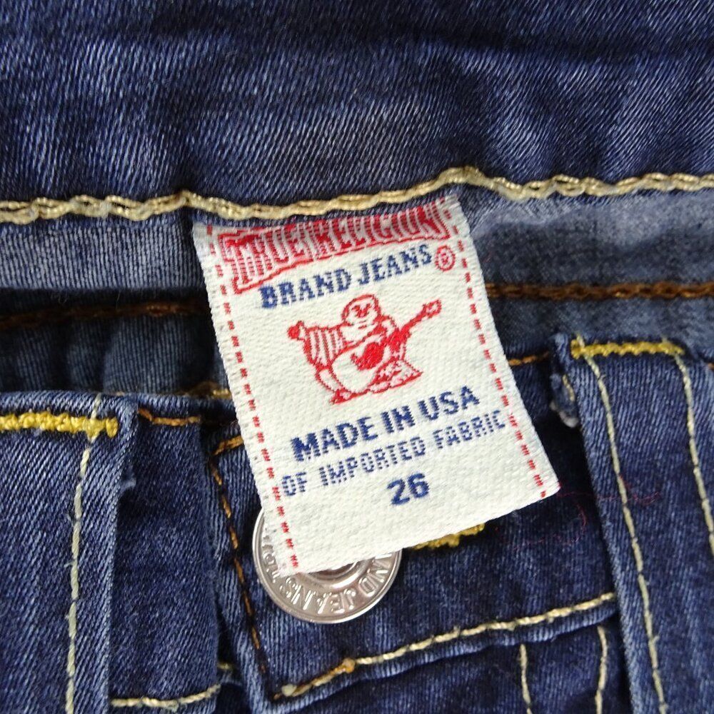 True Religion Women’s Skinny Jeans in Dark Indigo Blue - Picture 5 of 9